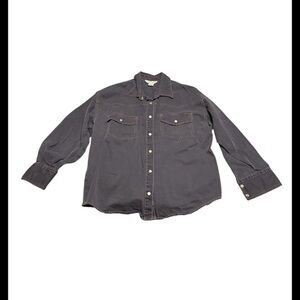 Europe Vintage Men’s Snap Button Shirt – Size Large